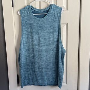 Men’s size XL Lululemon metal tech vent mesh tank top in fade away blues.